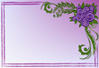 Business card with purple roses