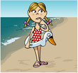 Little girl at the beach