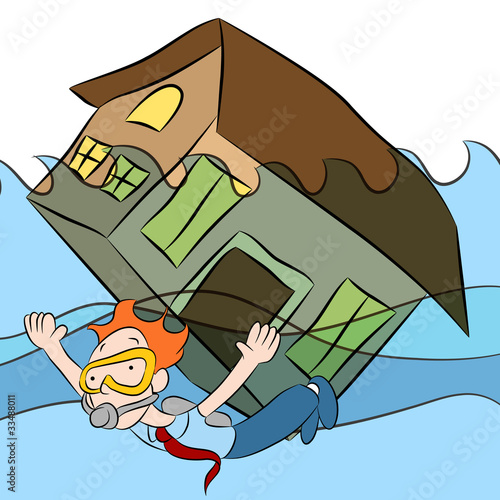 Vector: House Sinking House Sinking