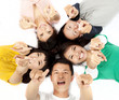 happy asian young group pointing at you happy asian young group pointing at you