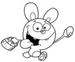 Outlined Bunny Hunting Easter Eggs