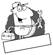 Outlined Mechanic With A Blank Text Box