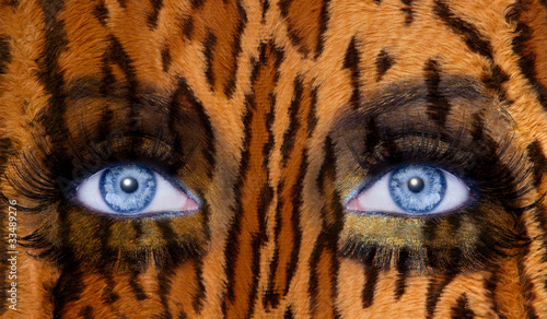 Foto: blue fashion makeup eyes leopard jaguar skin texture blue fashion makeup eyes leopard jaguar skin texture