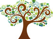 back to school - tree with education icons back to school - tree with education icons