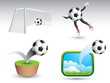 Vector: Soccer balls on various backgrounds Soccer balls on various backgrounds