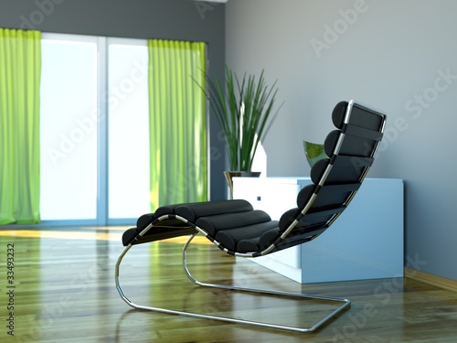 Illustration: Wohndesign - schwarzer Sessel Wohndesign - schwarzer Sessel