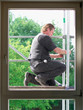 Scaffold builder put up a scaffold outside
