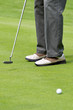 lining up a putt