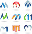 Images : Vector illustration of abstract icons based on the letter M