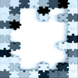 blue toned parts of a puzzle on a white background blue toned parts of a puzzle on a white background