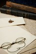 Vintage glasses on blank paper