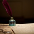 Inkwell on an old letter