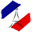 Stylized French Flag and Eiffel Tower