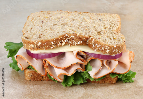 Photo: Healthy Turkey and Cheese Sandwich on Whole Grain Bread Healthy Turkey and Cheese Sandwich on Whole Grain Bread