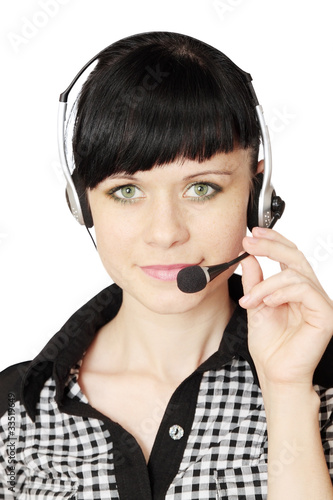 Photo: woman with telephone headset(2).jpg woman with telephone headset(2).jpg