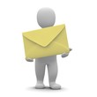Illustration: Man and big envelope. 3d rendered illustration. Man and big envelope. 3d rendered illustration.