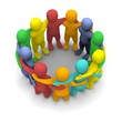 Social group of friends. 3d illustration.