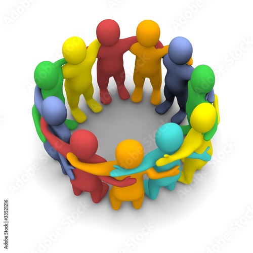 Illustration: Social group of friends. 3d illustration. Social group of friends. 3d illustration.