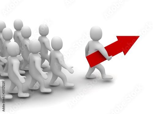 Illustration: Leader on his way to success. 3d rendered illustration. Leader on his way to success. 3d rendered illustration.