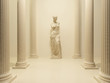 Ancient Statue of a nude Venus in the middle of perspective pill Ancient Statue of a nude Venus in the middle of perspective pill