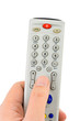 Hand with tv remote control
