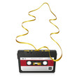 Audiokassette, Kassette, Silhouette, Weihnachtsbaum