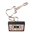 Audiokassette, Musikkassette, Kassette, Silhouette, Gitarre
