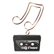 Audiokassette, Musikkassette, Kassette, Silhouette, Musiknote