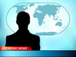 Breaking news tv background with man reporter