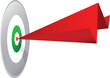 Vector: paper dart in bullseye paper dart in bullseye