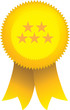 yellow 5 star ribbon seal