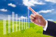 hand pointing up graph