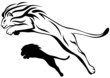 lion jumping vector