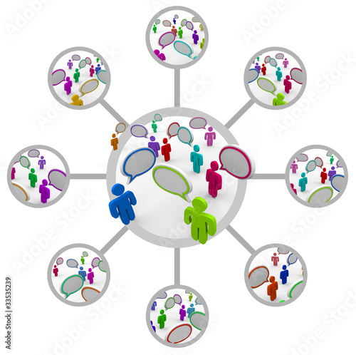 Illustration: Network of People Communicating in Network of Connections Network of People Communicating in Network of Connections