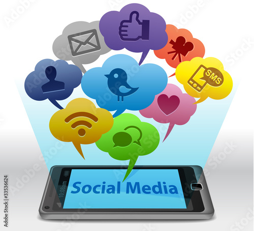 Illustration: Social media on Smartphone Social media on Smartphone