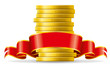 Coins with red bow