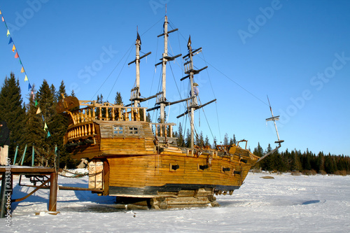 Photo: Imitation of wooden piratic sailing vessel Imitation of wooden piratic sailing vessel