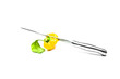 Yellow Sweet Pepper with Knife Isolation Yellow Sweet Pepper with Knife Isolation