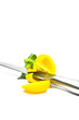 Yellow Sweet Pepper with Knife Isolation Yellow Sweet Pepper with Knife Isolation