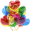 Party balloons happy birthday anniversary decoration as hearts