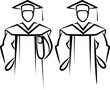 Vector: simple illustration with a graduate simple illustration with a graduate