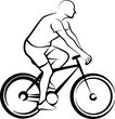 Vector: simple illustration with a bicycler simple illustration with a bicycler