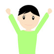 喜ぶ男性