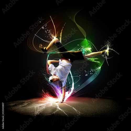 Illustration: Street dancer in a white shirt Street dancer in a white shirt
