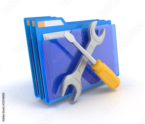 Illustration: Folder with tools. Folder with tools.
