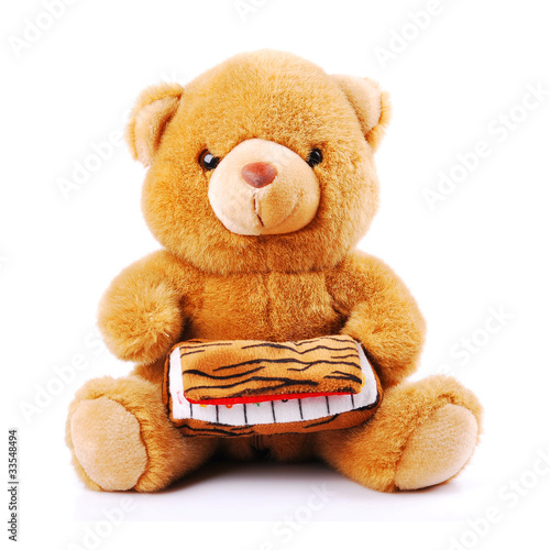 Photo: Plush toy animals isolated on a white background Plush toy animals isolated on a white background