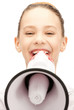 teenage girl with megaphone