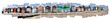 High resolution Hockney-style collage of beach huts at Hamworthy