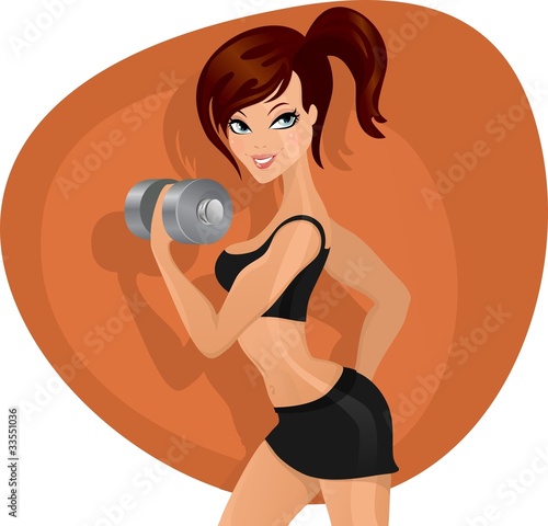 Vector: Sexy woman with weight Sexy woman with weight