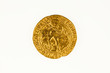 Gold angel coin of Britain's King Henry VIII, reverse Gold angel coin of Britain's King Henry VIII, reverse